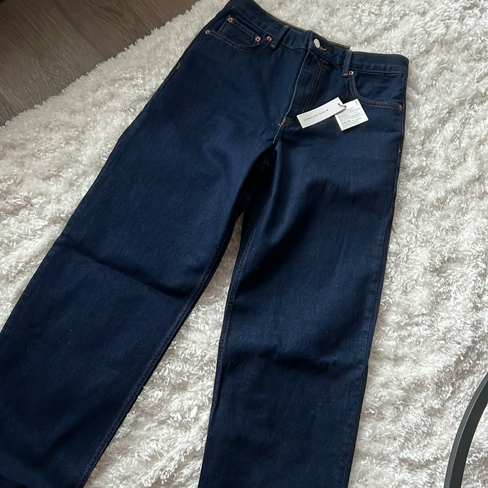 Zara “The New Daddy Full Length” Jean in Iconic Blue Size USA 6